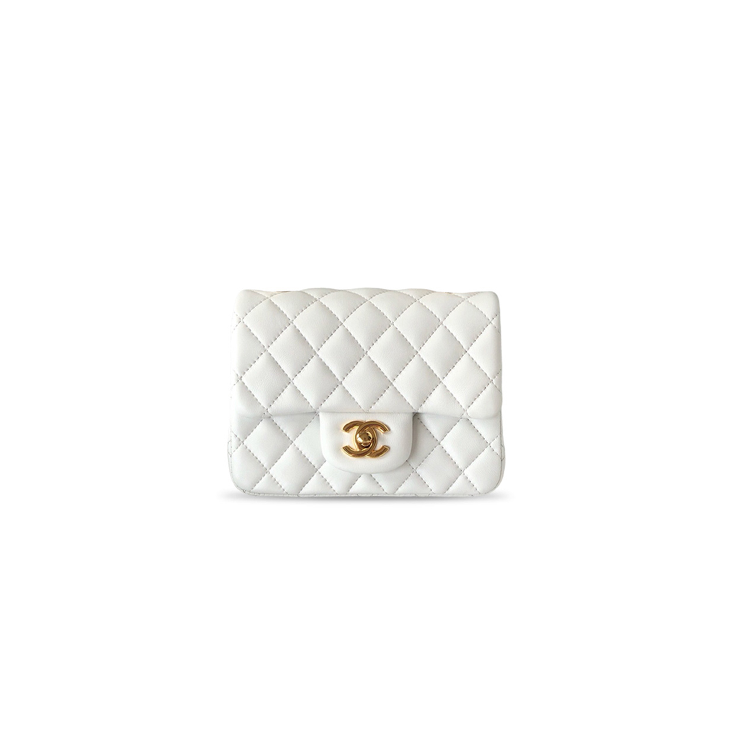 CHANEL QUILTED LAMBSKIN LEATHER CLASSIC SQUARE MINI FLAP BAG AS1115 (17*13.5*8cm)